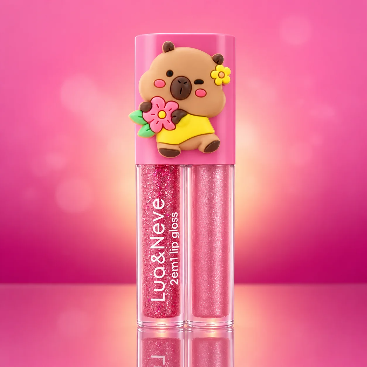 Lip Gloss 2 em 1 Capivara Cut | Lua & Neve Cor 01 Brilho Labial · Lua E Neve