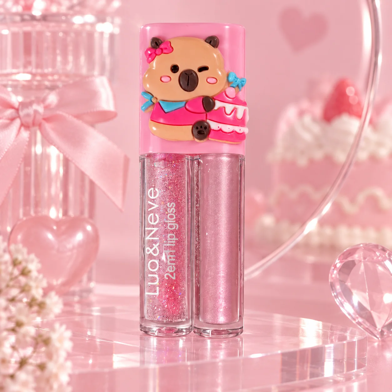 Lip Gloss 2 Em 1 Capivara Cut Lua E Neve Cor 02