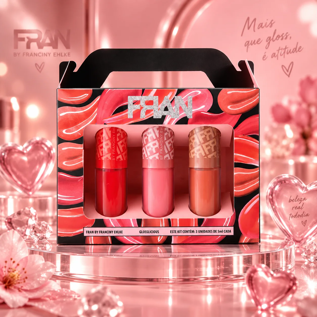Kit de Gloss Glosslicious Fran | Fran by Franciny Ehlke Brilho Labial · Fran By Francine Ehlke