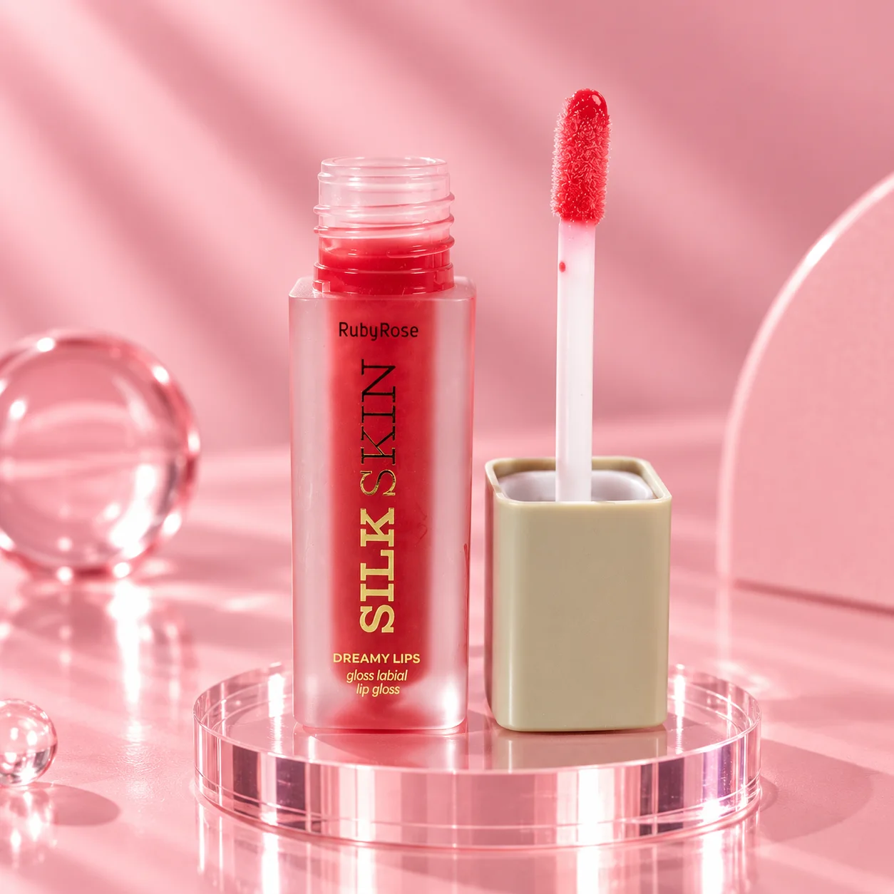 Lip Gloss Silk Skin Ruby Rose Red Shimmer