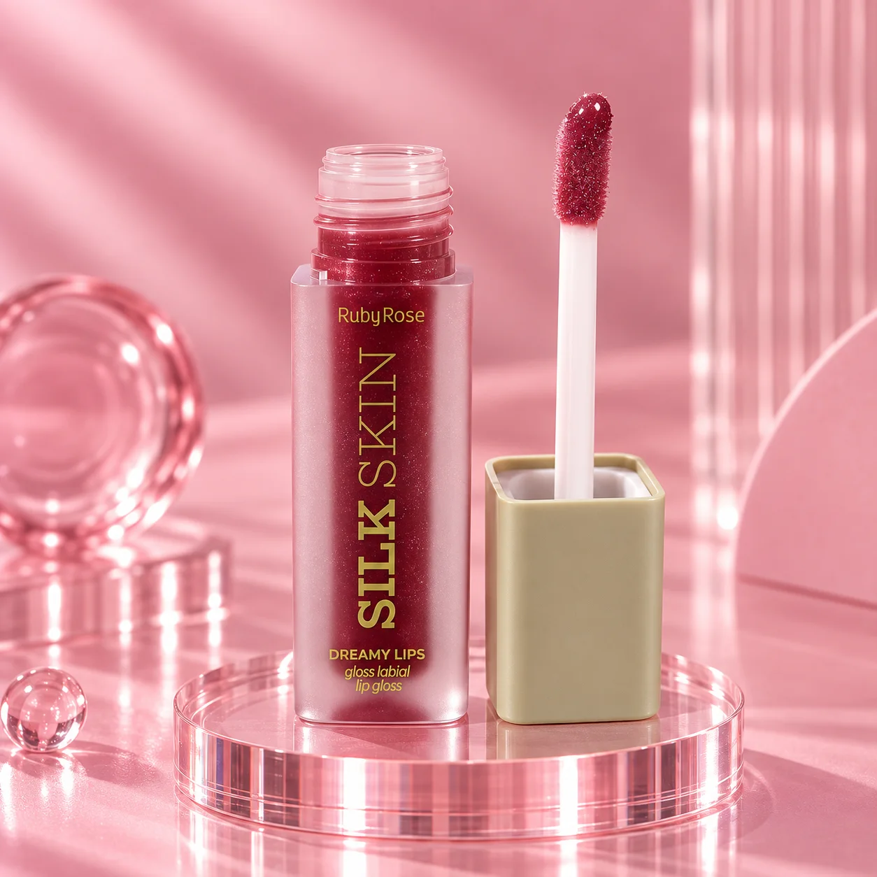 Lip Gloss Silk Skin Ruby Rose Sparkle Kiss