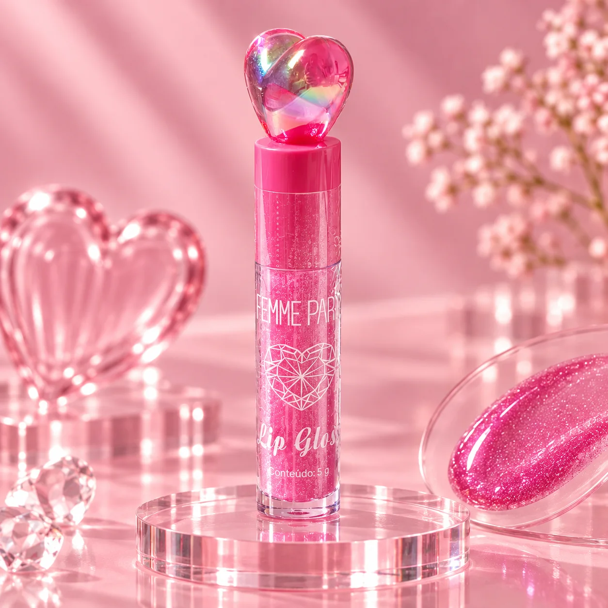 Lip Gloss Coração De Cristal Femme Paris Cor 23