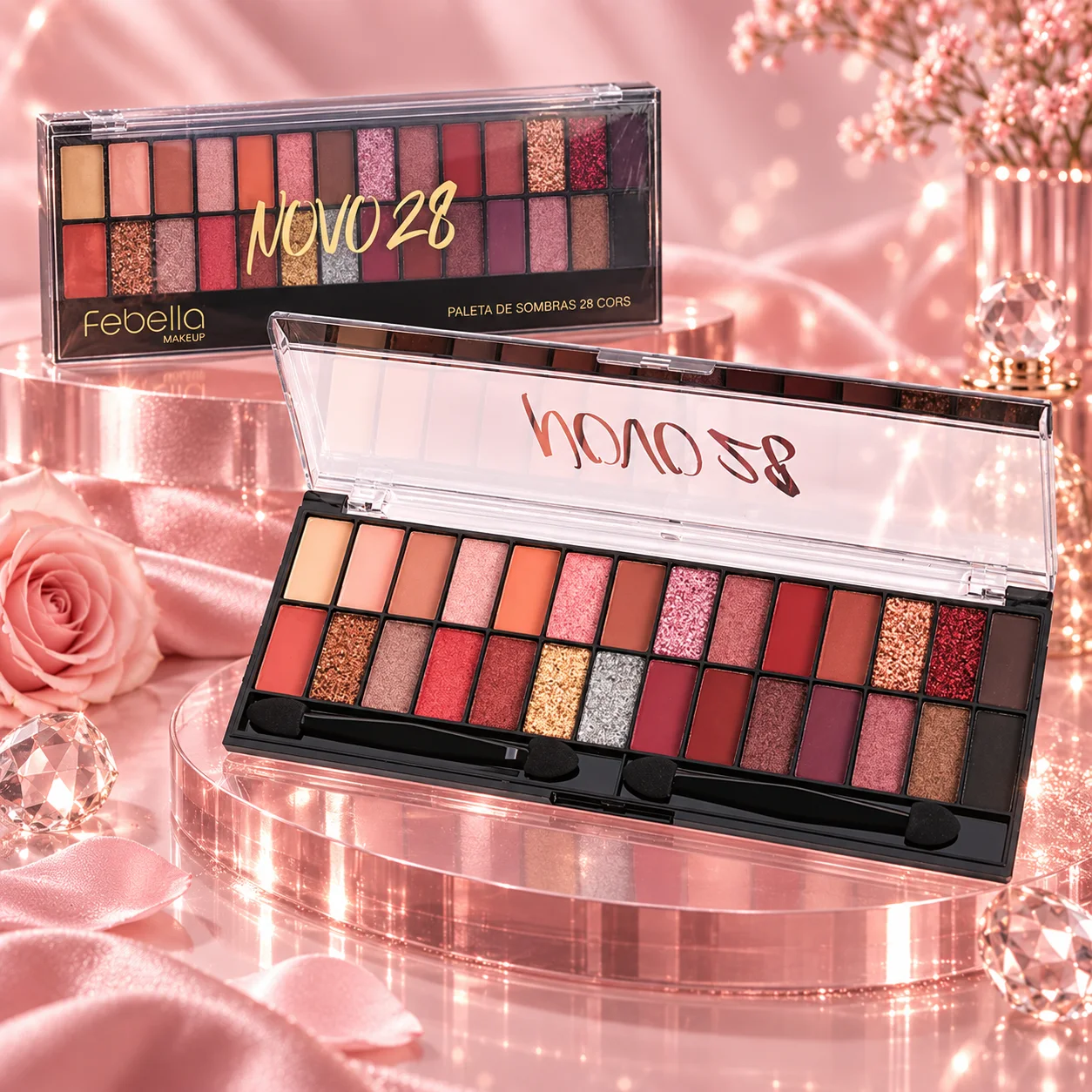 Paleta de Sombras 28 Cores | Febella Multicolorida Maquiagem para Olhos · Multicolorido