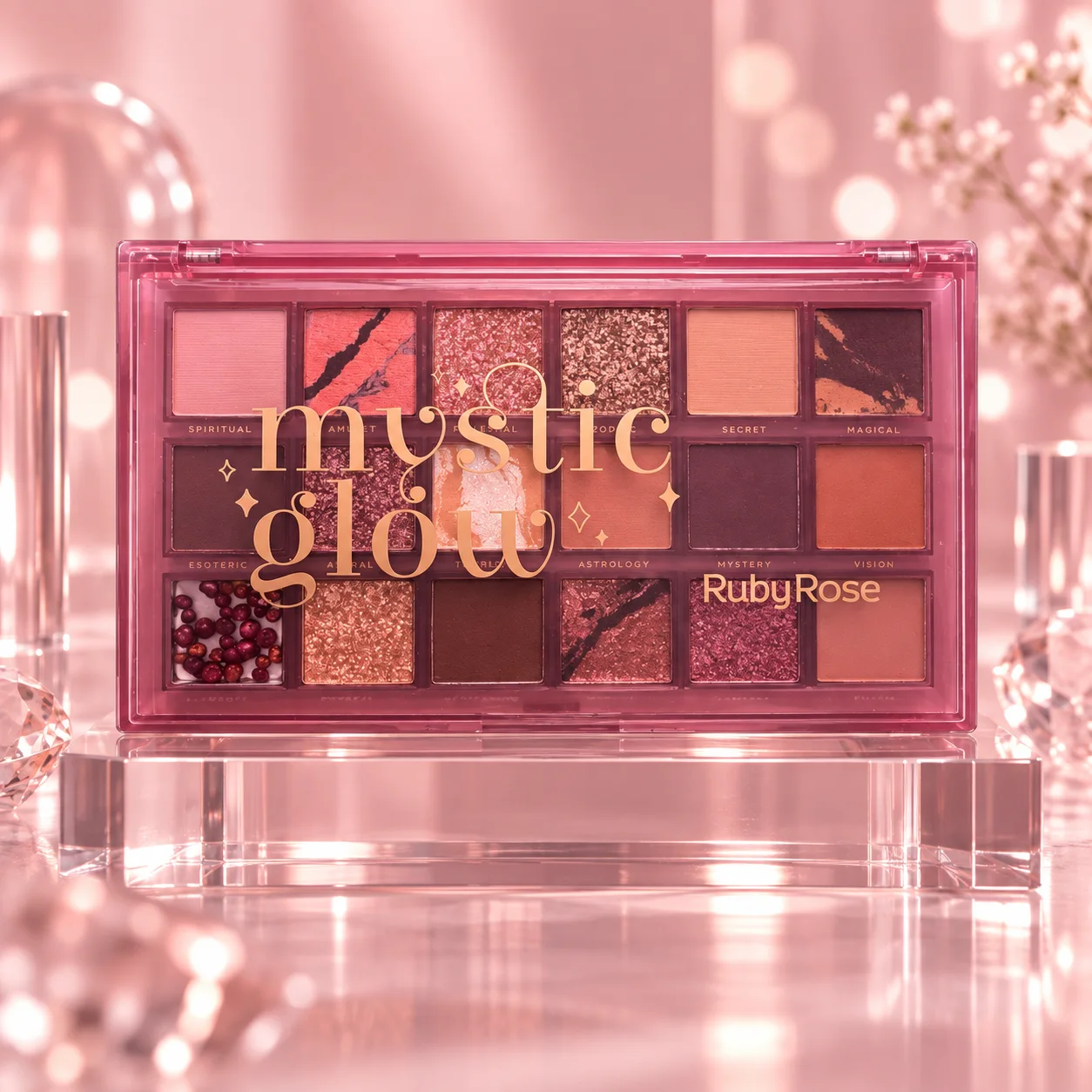 Paleta de Sombras Mystic Glow | Ruby Rose Multicolorida Maquiagem para Olhos · Multicolorido