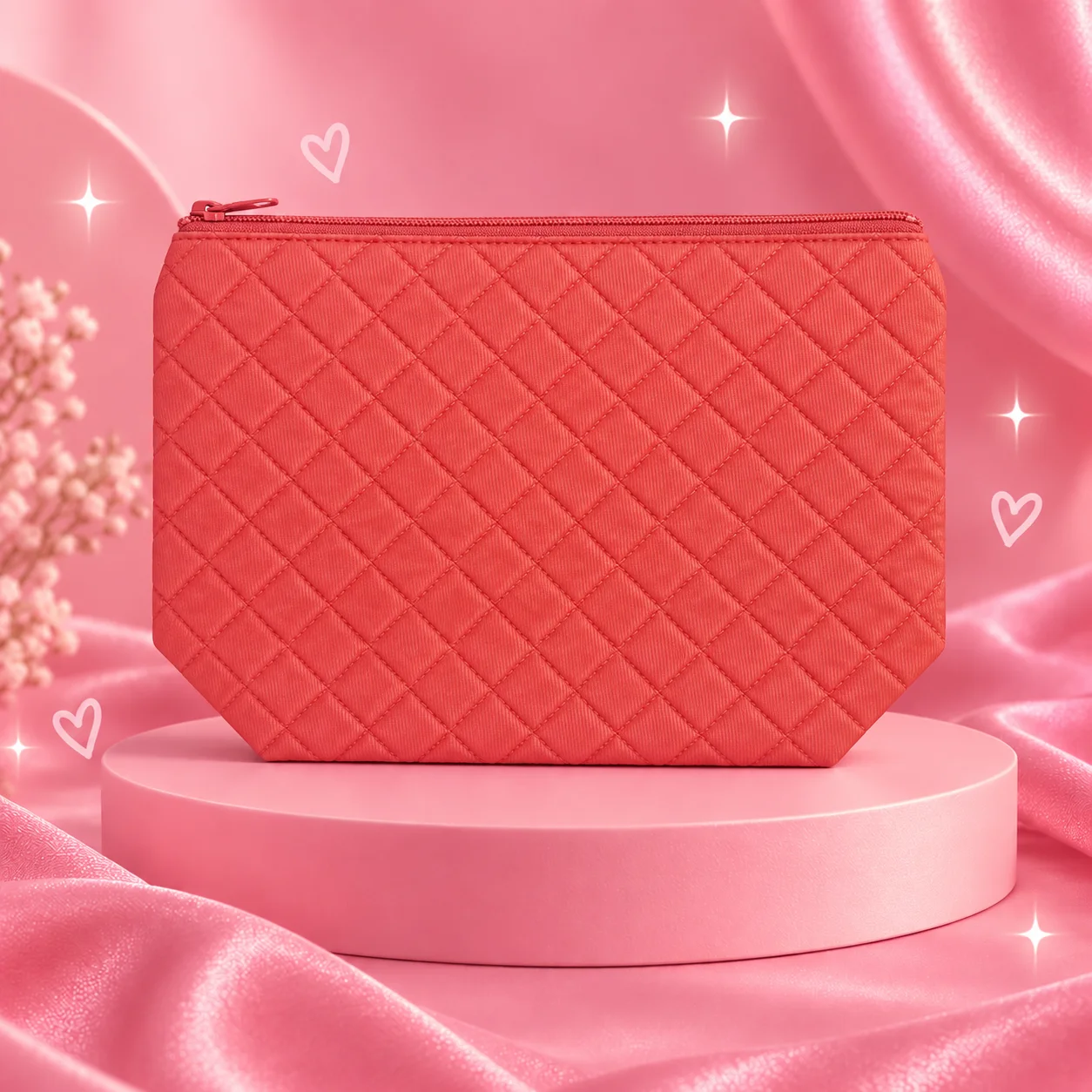Necessaire Matelassê Rosa | Aliah Organizador Feminino