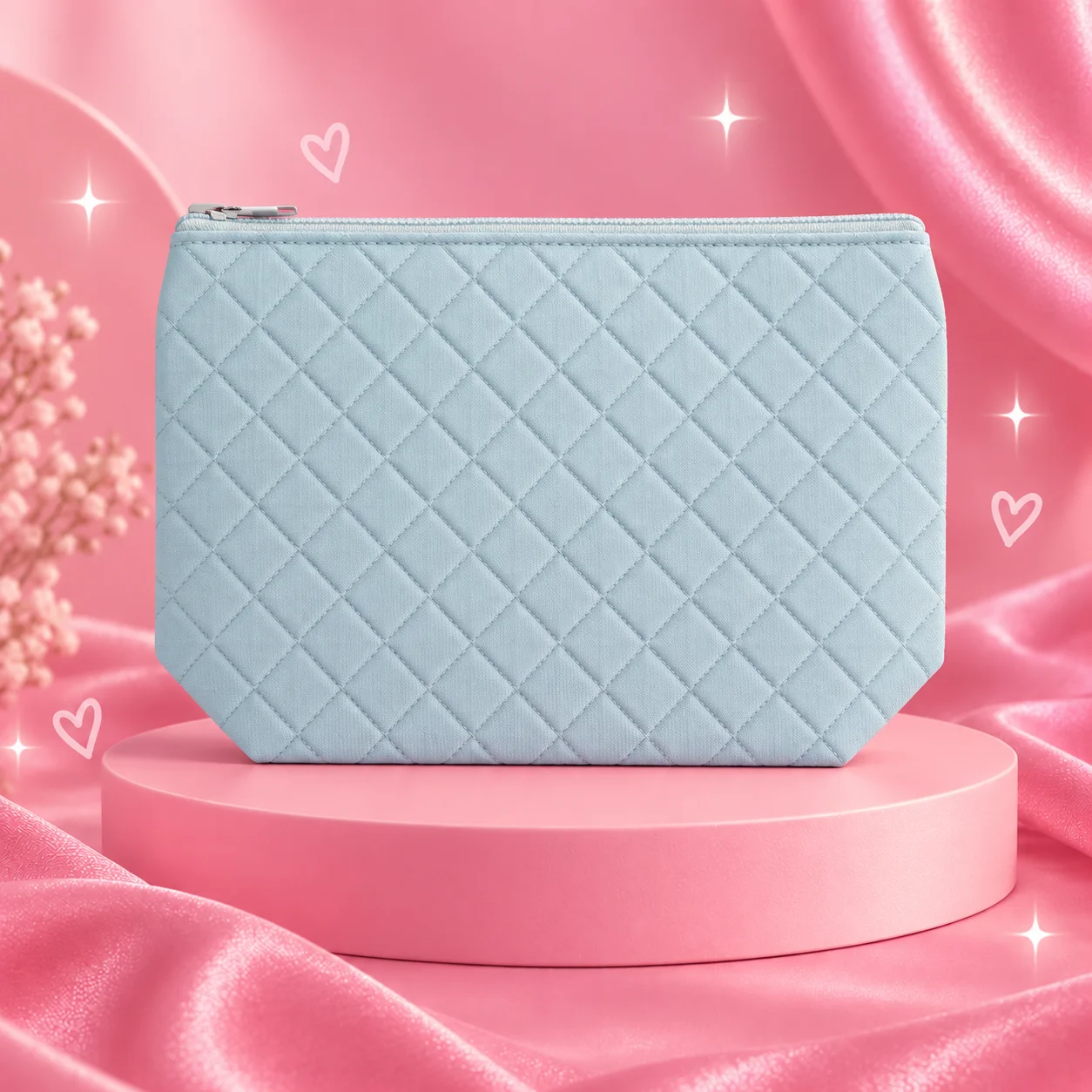 Necessaire Matelassê Azul | Aliah Organizador Feminino