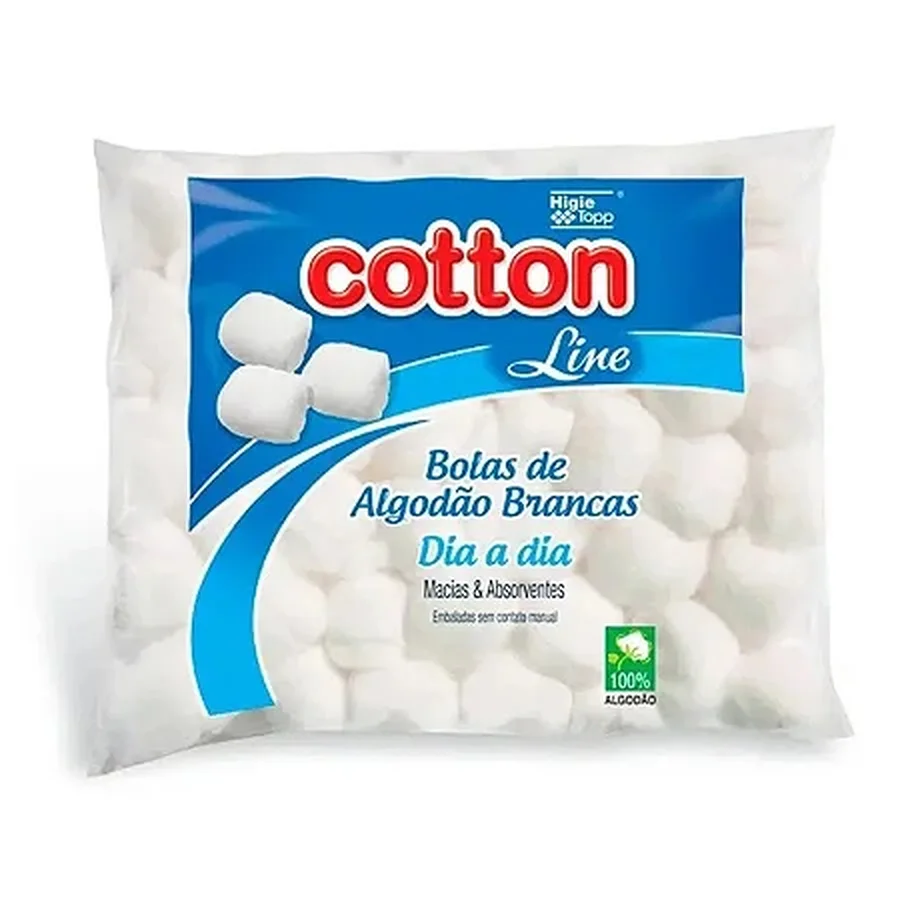 Outra imagem de Bolas de Algodão Branco Cotton Line Dia a Dia | 100% Algodão Macio e Absorvente