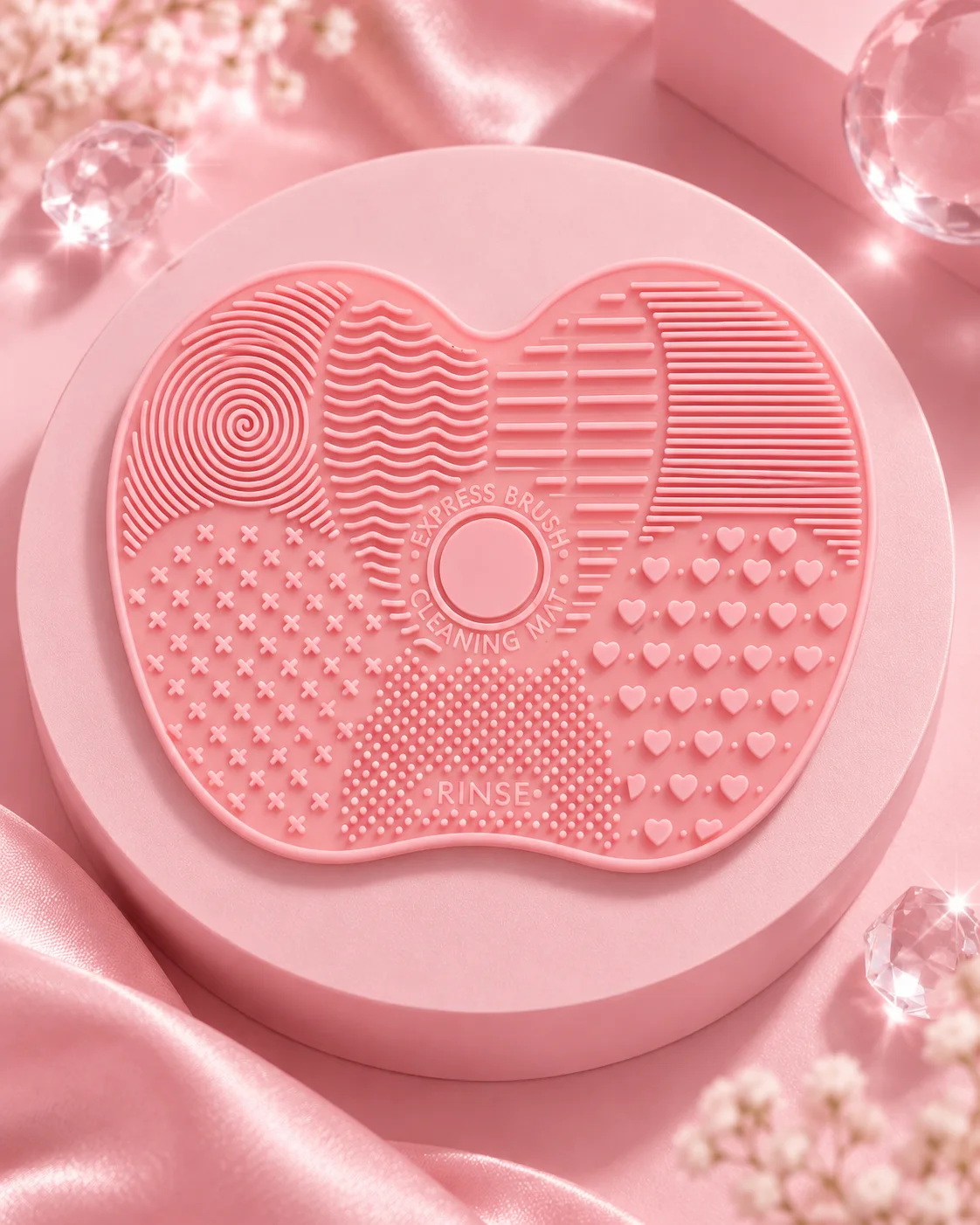 Suporte para Limpar Pincel Rosa Claro | Ruby Anjo Pincel de Maquiagem