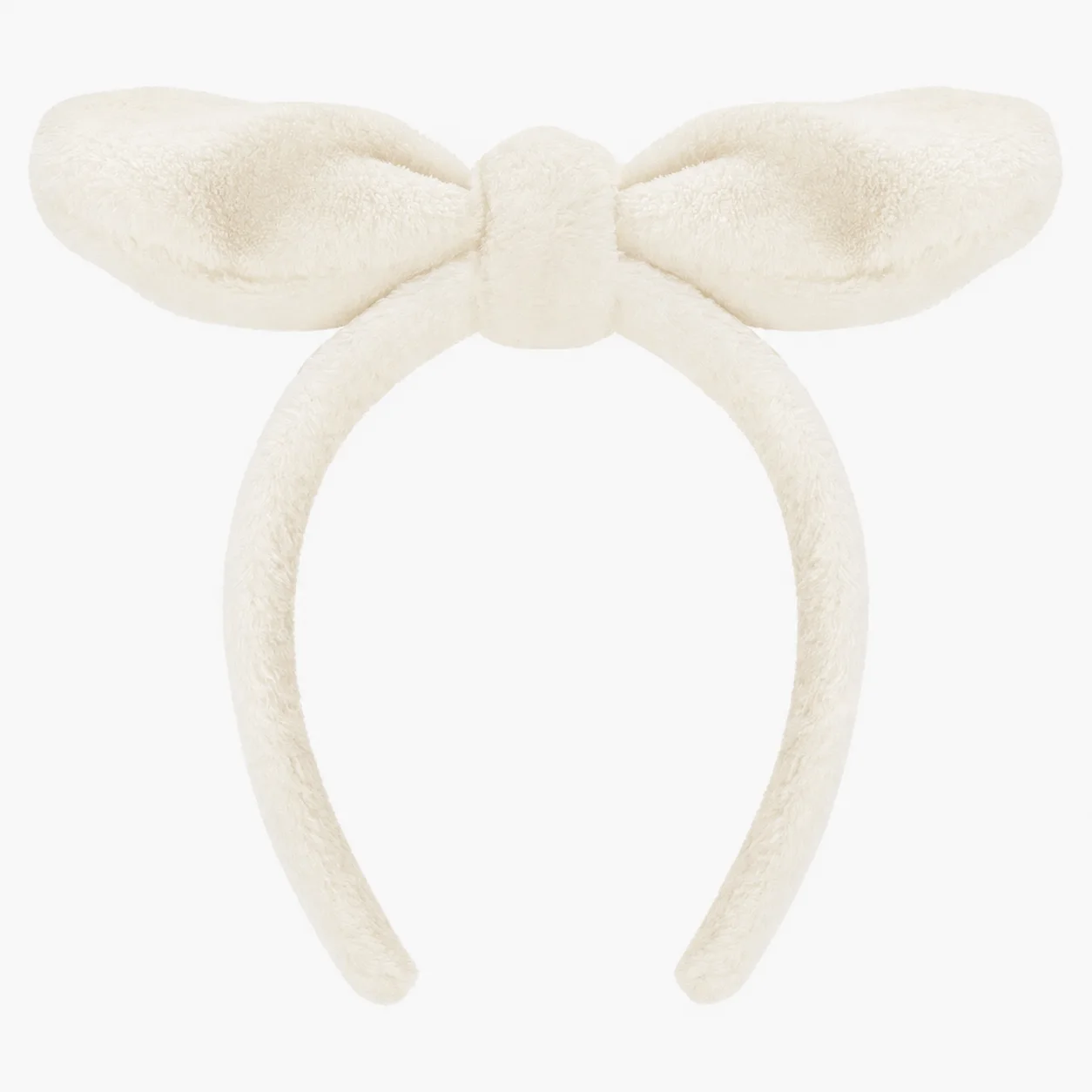 Tiara para Skincare com Laço Off White | Faixa para maquiagem e Skincare · Sem Marca