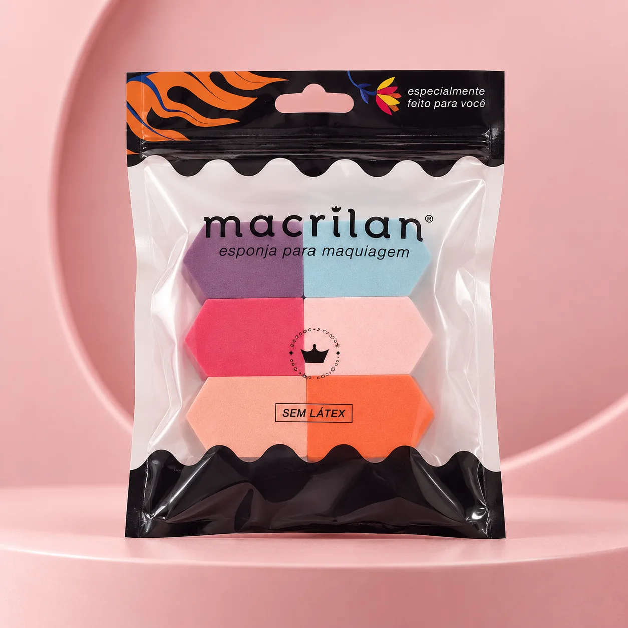 Kit Esponja para Maquiagem Cores Sortidas | Macrilan Aplicador de Maquiagem
