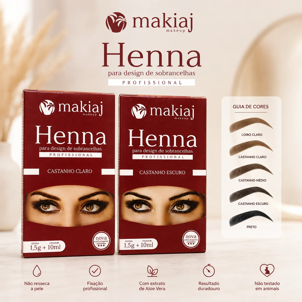 Outra imagem de Henna para Design de Sobrancelhas | Makiaj Castanho Escuro