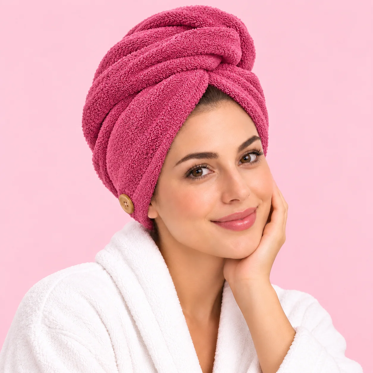 Touca De Cabelo Pos Banho Mandala Rosa Escuro