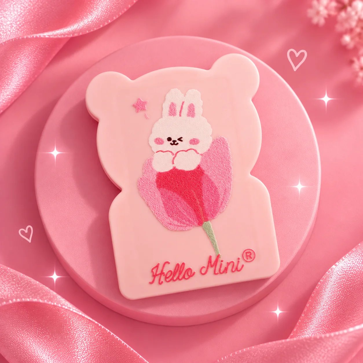 Outra imagem de Espelho de Bolsa Rosa com Pente | Hello Mini Rosa Claro Acessório de Beleza