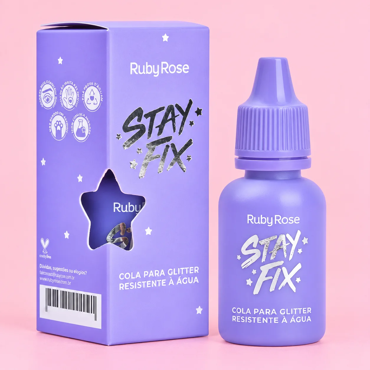 Outra imagem de Cola para Glitter Stay Fix | Ruby Rose Incolor Fixador de Glitter