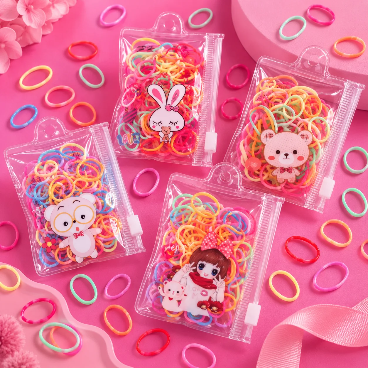 Mini Necessaire de Elastico Sortido Colorido | 4 Opções de Bolsinha Organizador Feminino