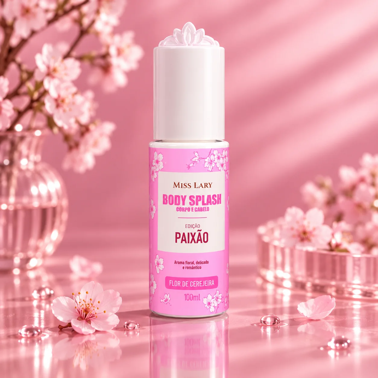 Body Splash Coleção Paixão | Miss Lary Flor de Cerejeira Fragrância Corporal
