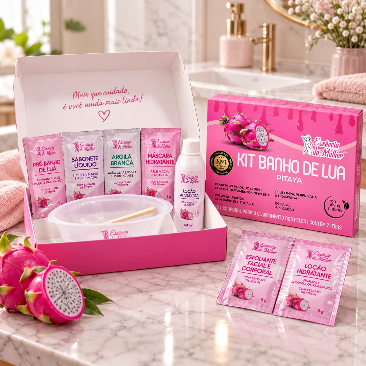Kit Banho de Lua | Essência da Mulher Pitaya Cuidados Corporais · Essencia Da Mulher