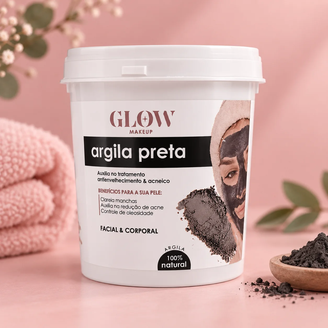 Argila Corpo e Rosto | Glow Preta Cuidados com a Pele