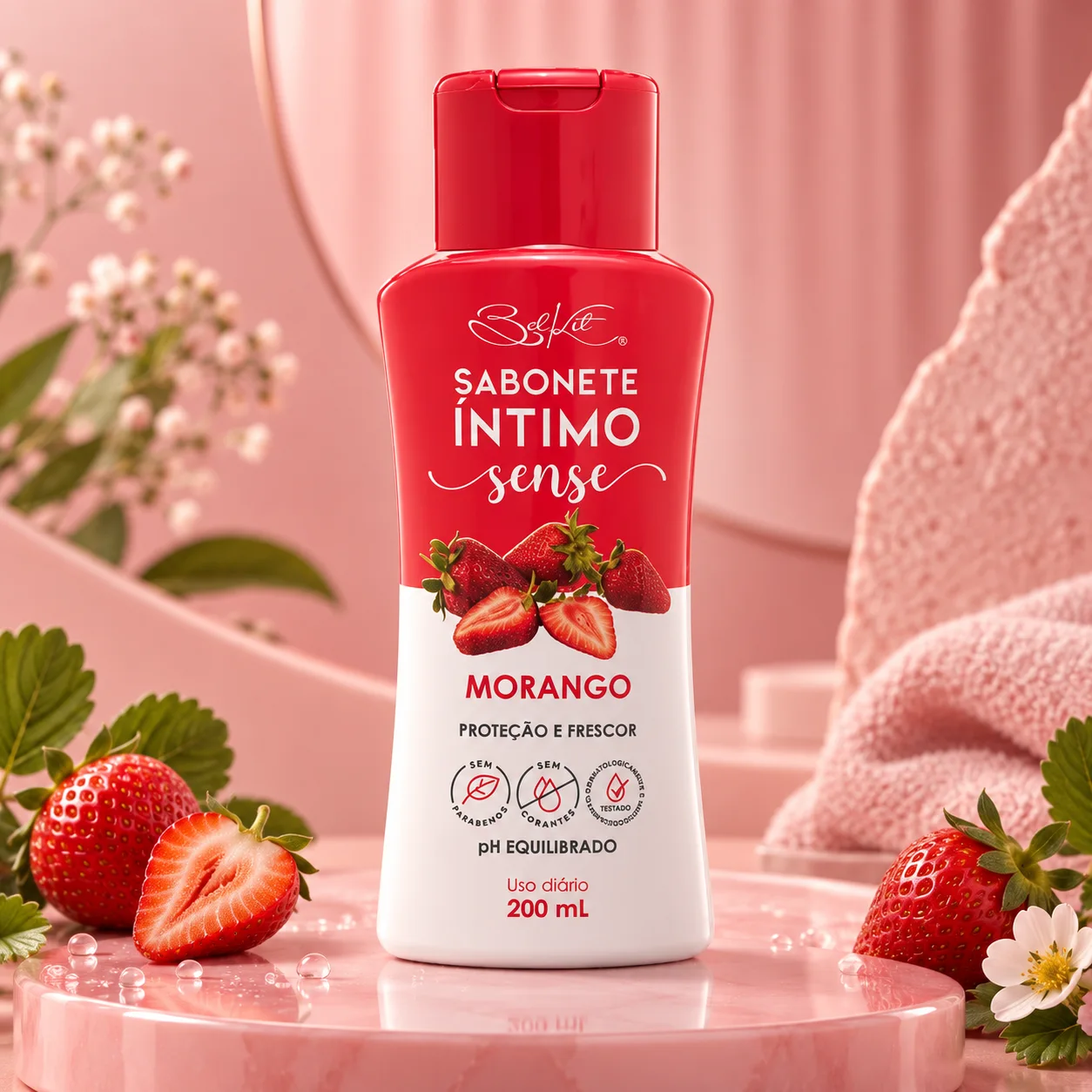 Sabonete Íntimo Sense Proteção E Frescor Belkit Morango