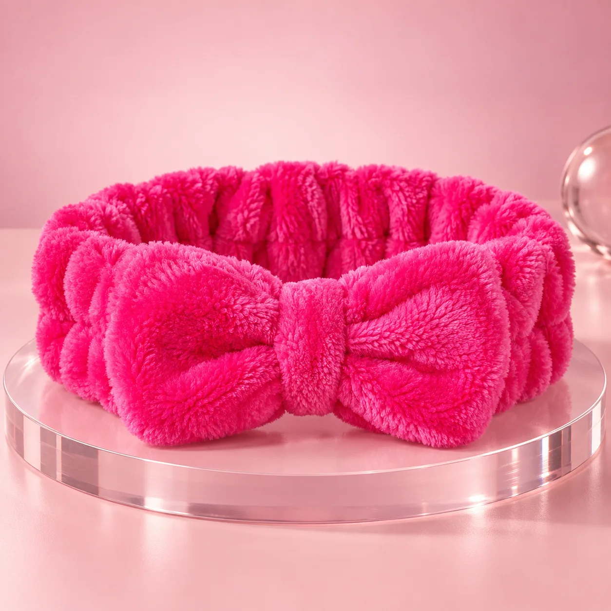 Faixa de Cabelo Lisa Rosa Pink | Acessório para Skincare, Maquiagem e Limpeza Facial