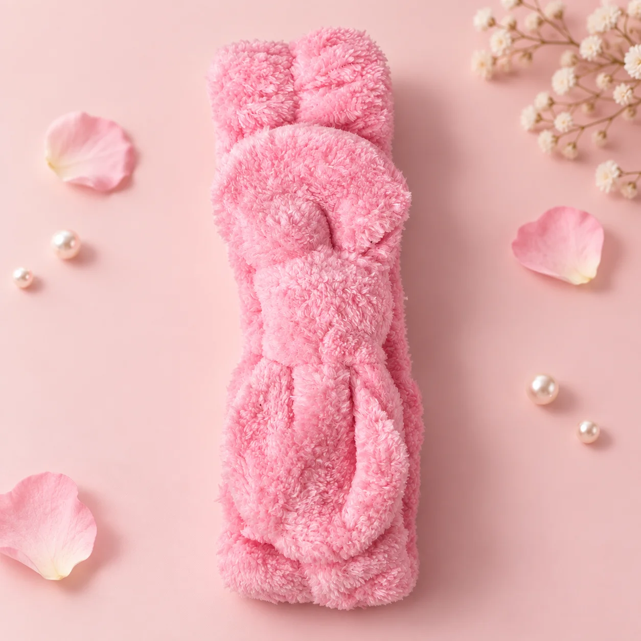 Faixa de Cabelo Lisa Rosa Claro | Acessório para Skincare, Maquiagem e Limpeza Facial  Rosa Claro