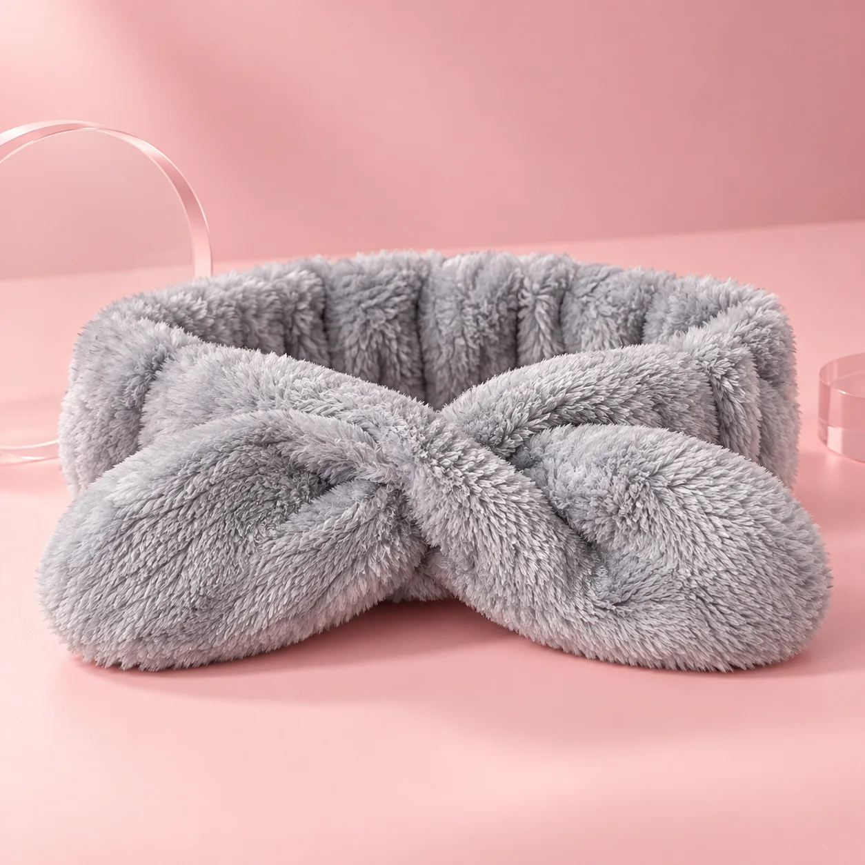 Faixa de Cabelo Lisa Cinza | Acessório para Skincare, Maquiagem e Limpeza Facial  Cinza