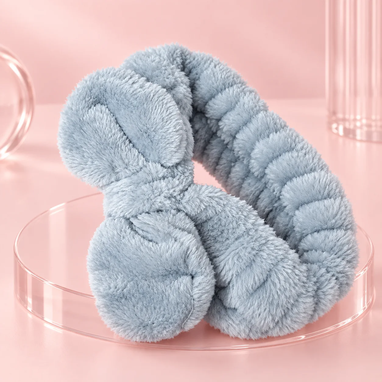 Faixa de Cabelo Lisa Azul Acinzentado | Acessório para Skincare, Maquiagem e Limpeza Facial  Azul Acinzentado