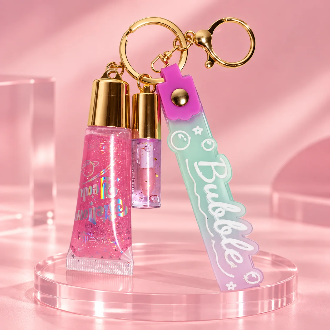 Lip Gloss Stellar Yeah Mini com Chaveiro | Febella Cor 03 Brilho Labial Febella Cor 03