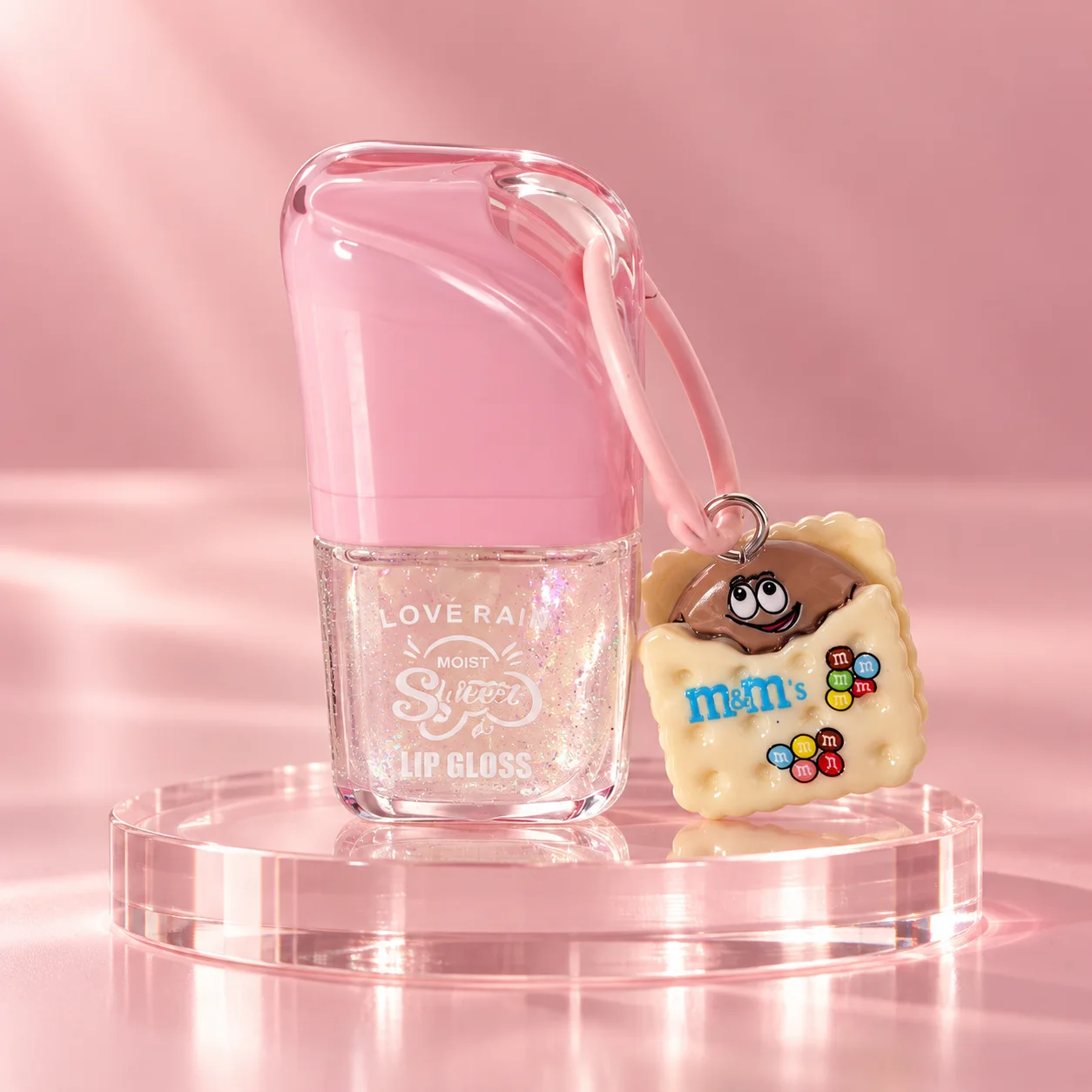 Lip Gloss com Chaveiro | Love Rain Cor 01 Brilho Labial Love Rain Cor 01
