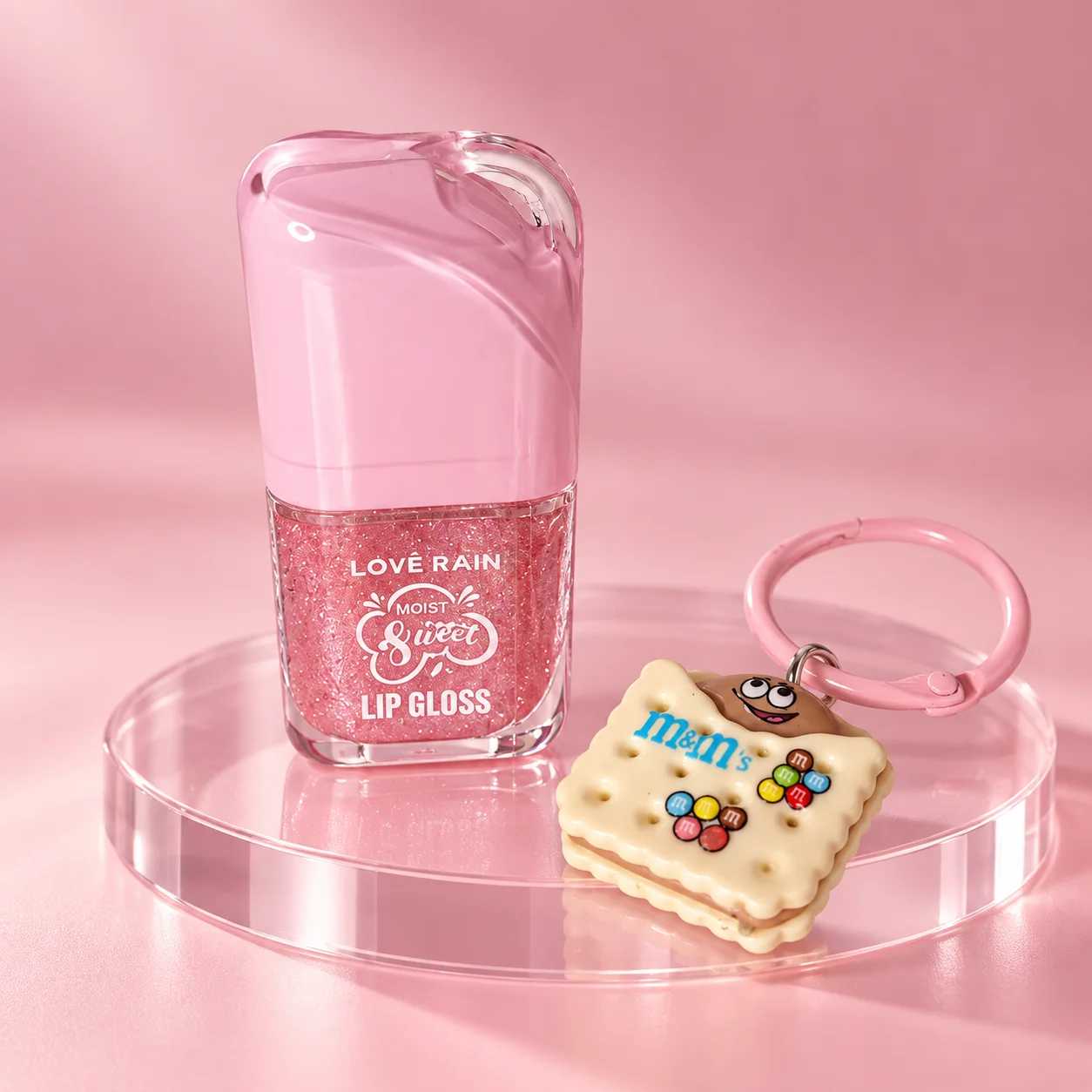 Lip Gloss com Chaveiro | Love Rain Cor 02 Brilho Labial Love Rain Cor 02