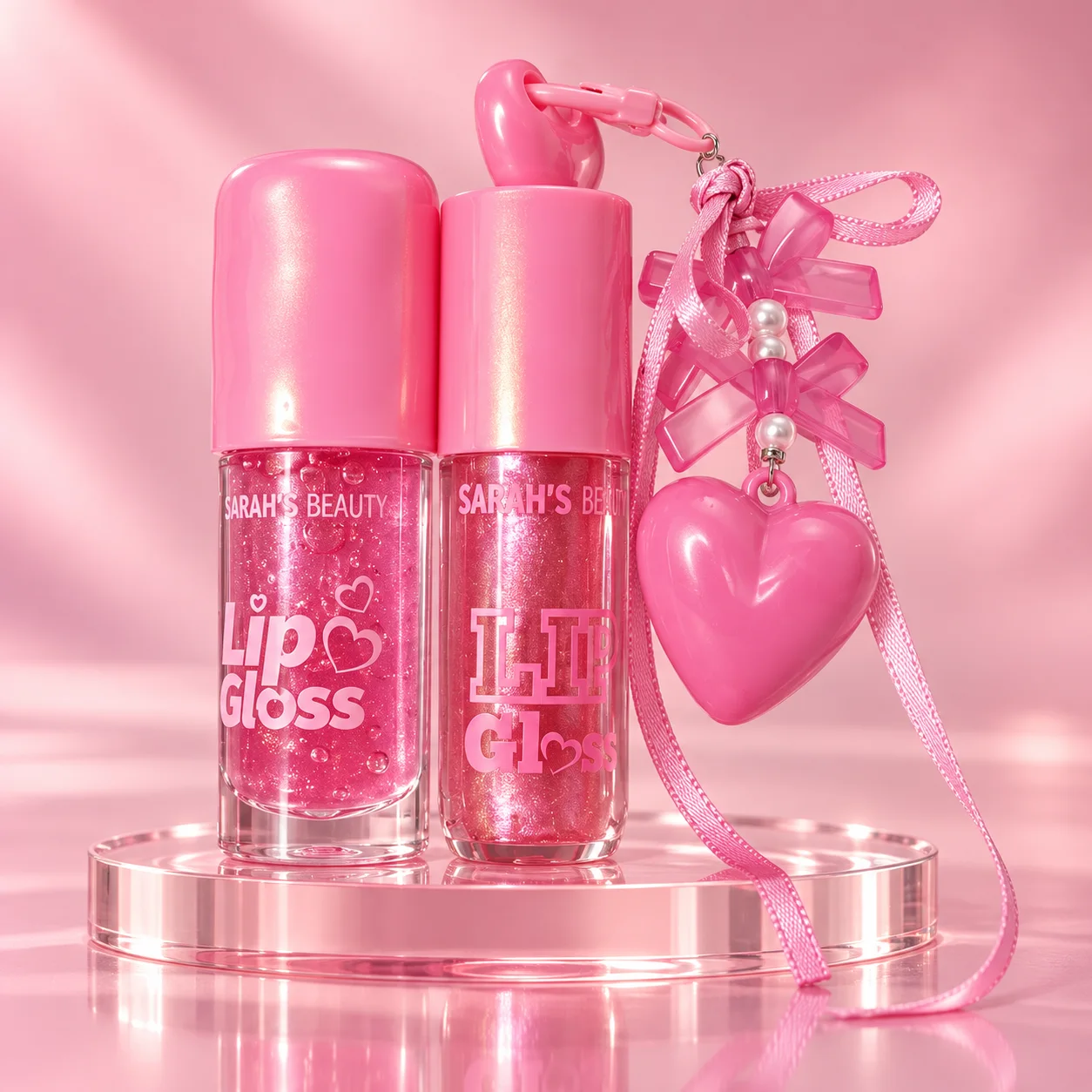 Kit com 2 Lip Gloss e Chaveiro | Sarahs Beauty Cor 01 Brilho Labial