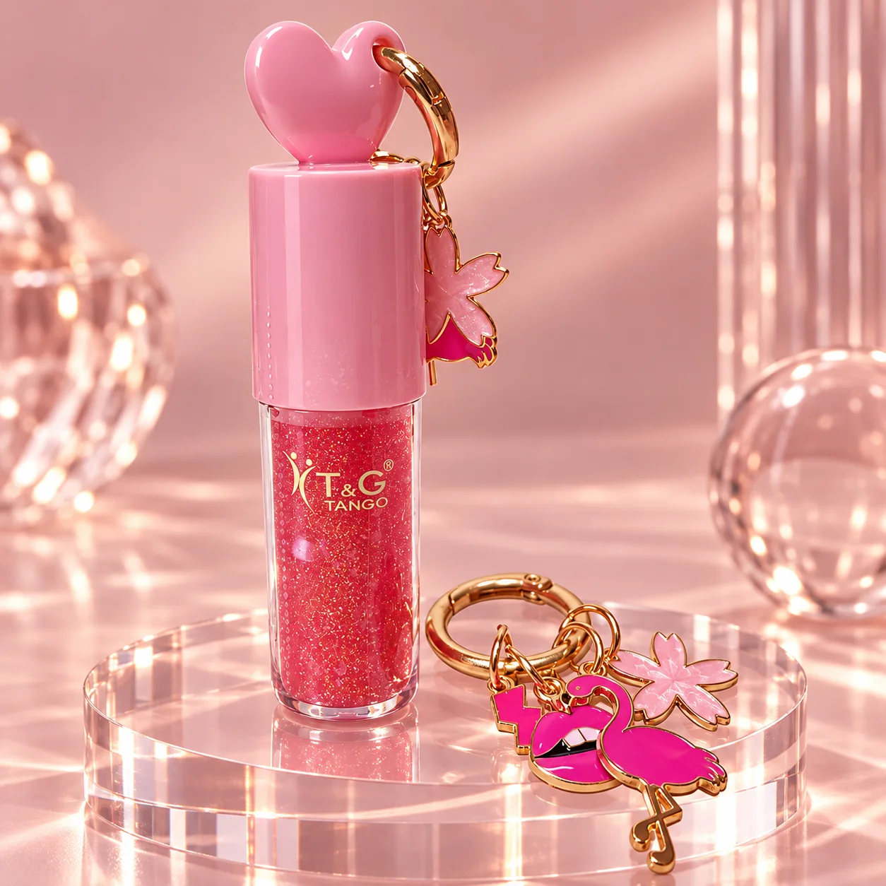 Lip Oil Peach com Chaveiro | Tango Óleo Labial Tango