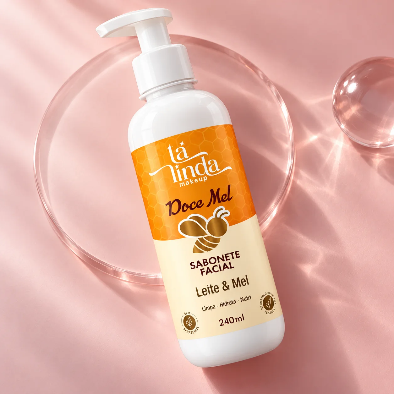 Outra imagem de Sabonete Facial Ta Linda Doce Mel 240 mL | Limpeza de Pele