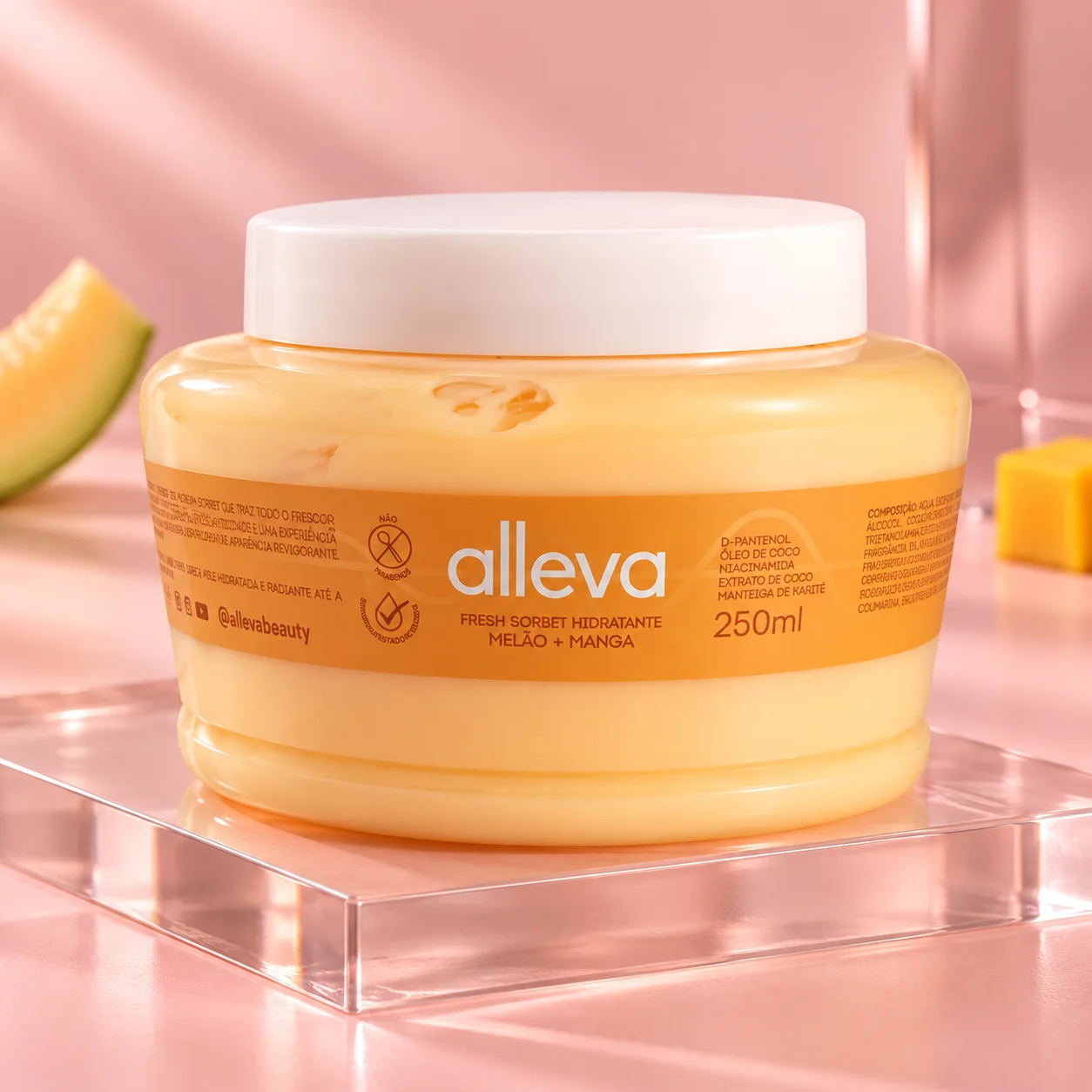 Hidratante Corporal Alleva Fresh Sorbet Melão e Manga 250 mL