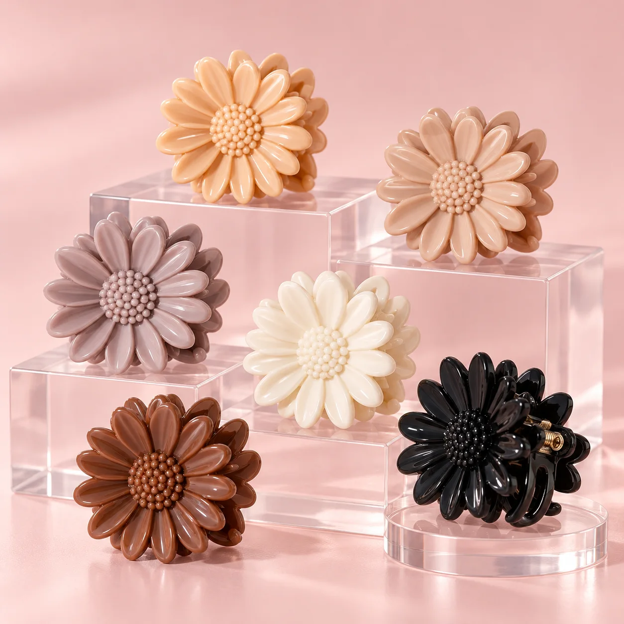 Kit com 6 Piranhas de Cabelo em Cores Sortidas para Penteados Sem Marca Cores sortidas