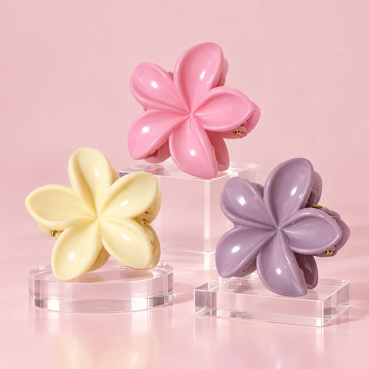 Kit 3 Piranhas de Cabelo Florzinha Cores Sortidas para Penteados Sem Marca Cores sortidas