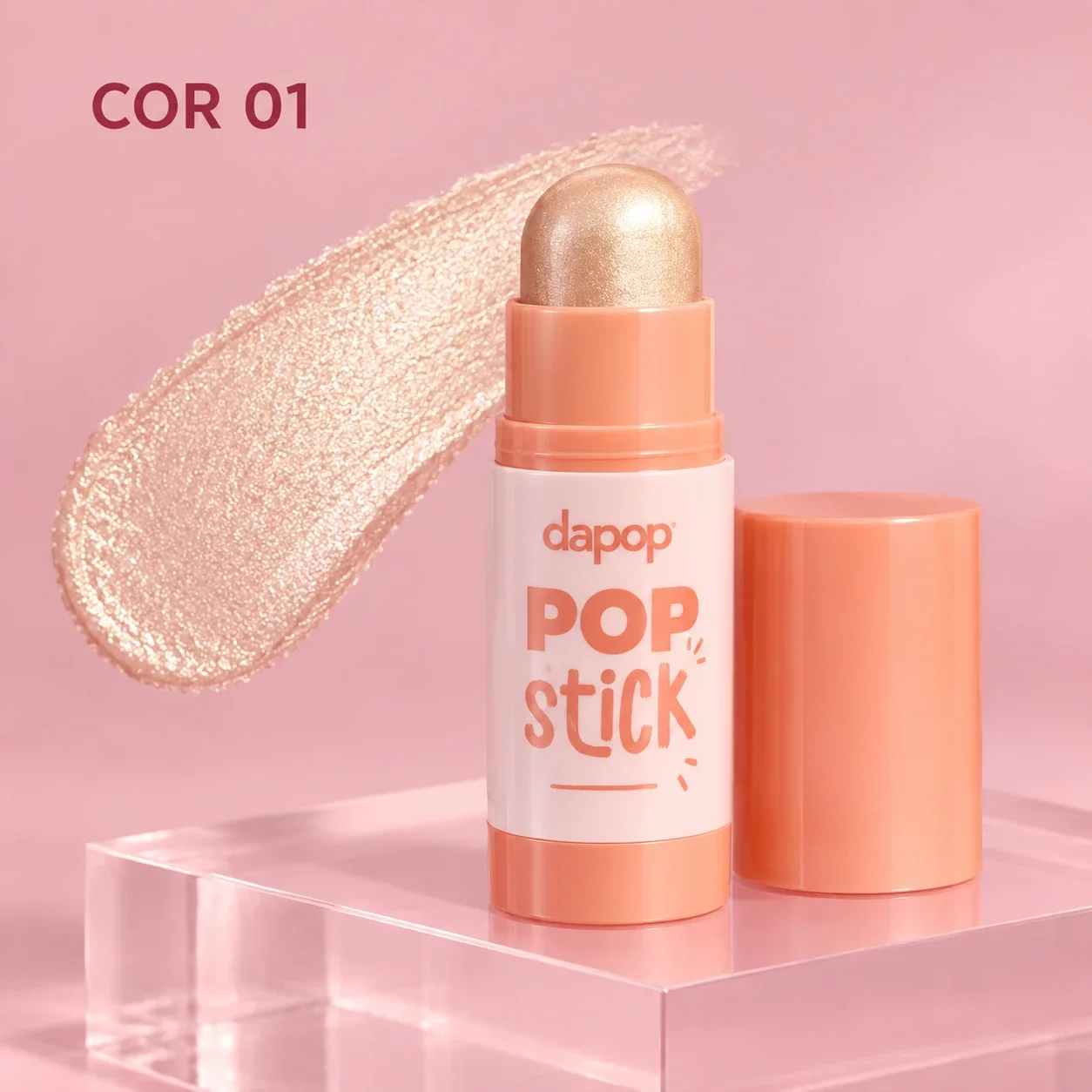 Iluminador em Bastão Pop Stick Dapop Cor 01 7 g | Maquiagem Facial · 7g