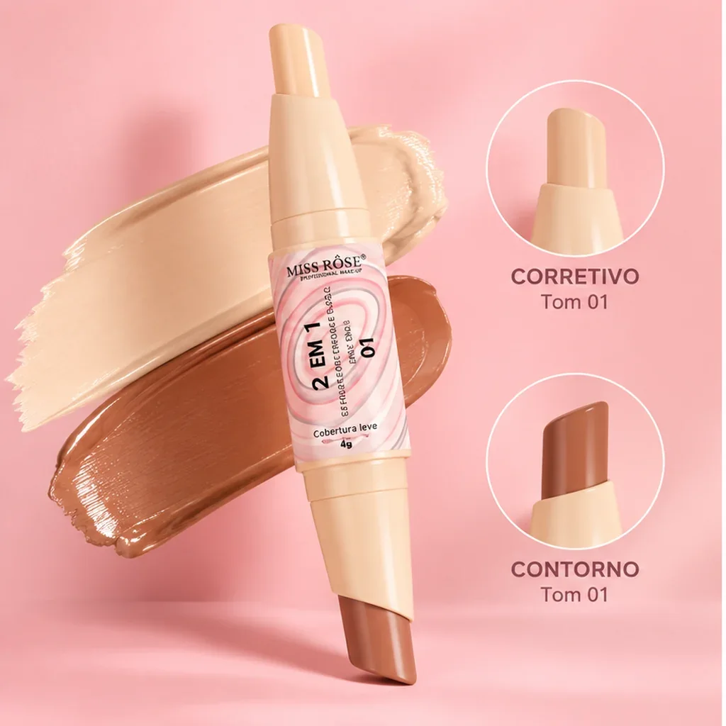 Corretivo e Contorno Facial 2 em 1 Miss Rosê Cor 01 4 g · 4g
