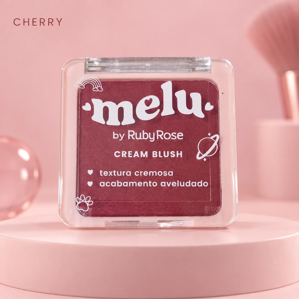 Blush Cream Aveludado Melu 01 Cherry 9 g