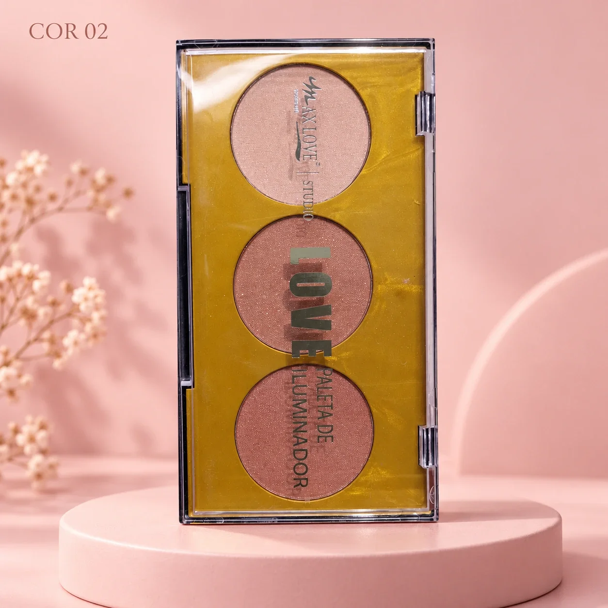 Paleta de Iluminador 3 Tons Max Love Cor 002 10 g