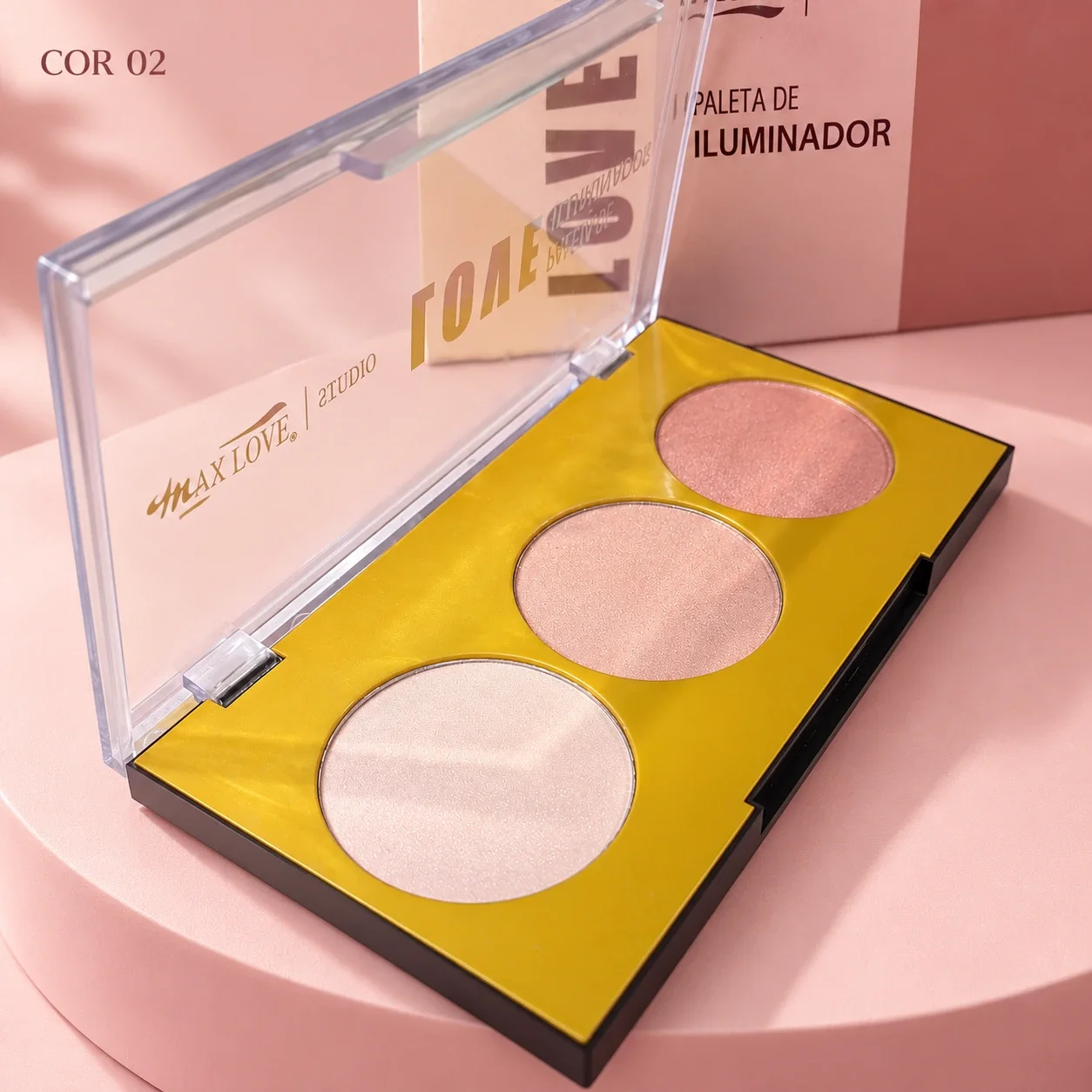 Paleta de Iluminador 3 Tons Max Love Cor 002 10 g