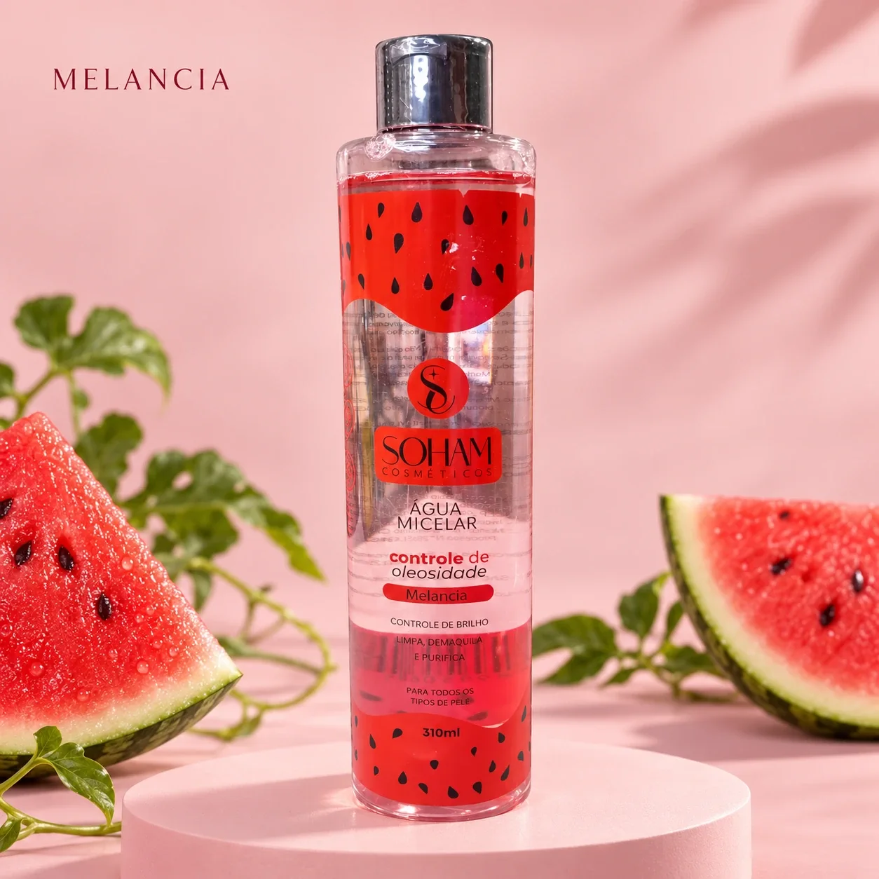 Água Micelar Melancia Soham 310 mL