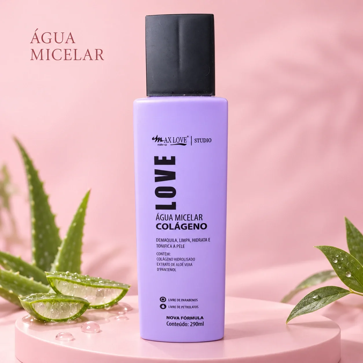 Água Micelar Max Love 250 mL | Limpeza Facial e Demaquilante · 250ml
