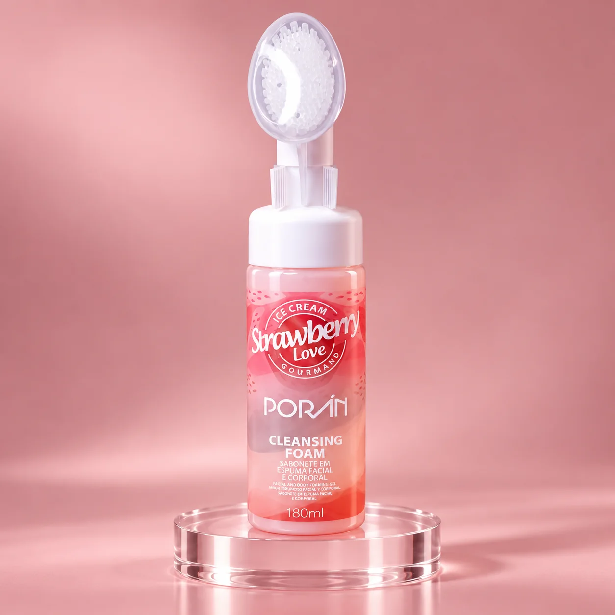 Sabonete em Espuma Facial e Corporal Porán Strawberry 180 mL Porán Strawberry
