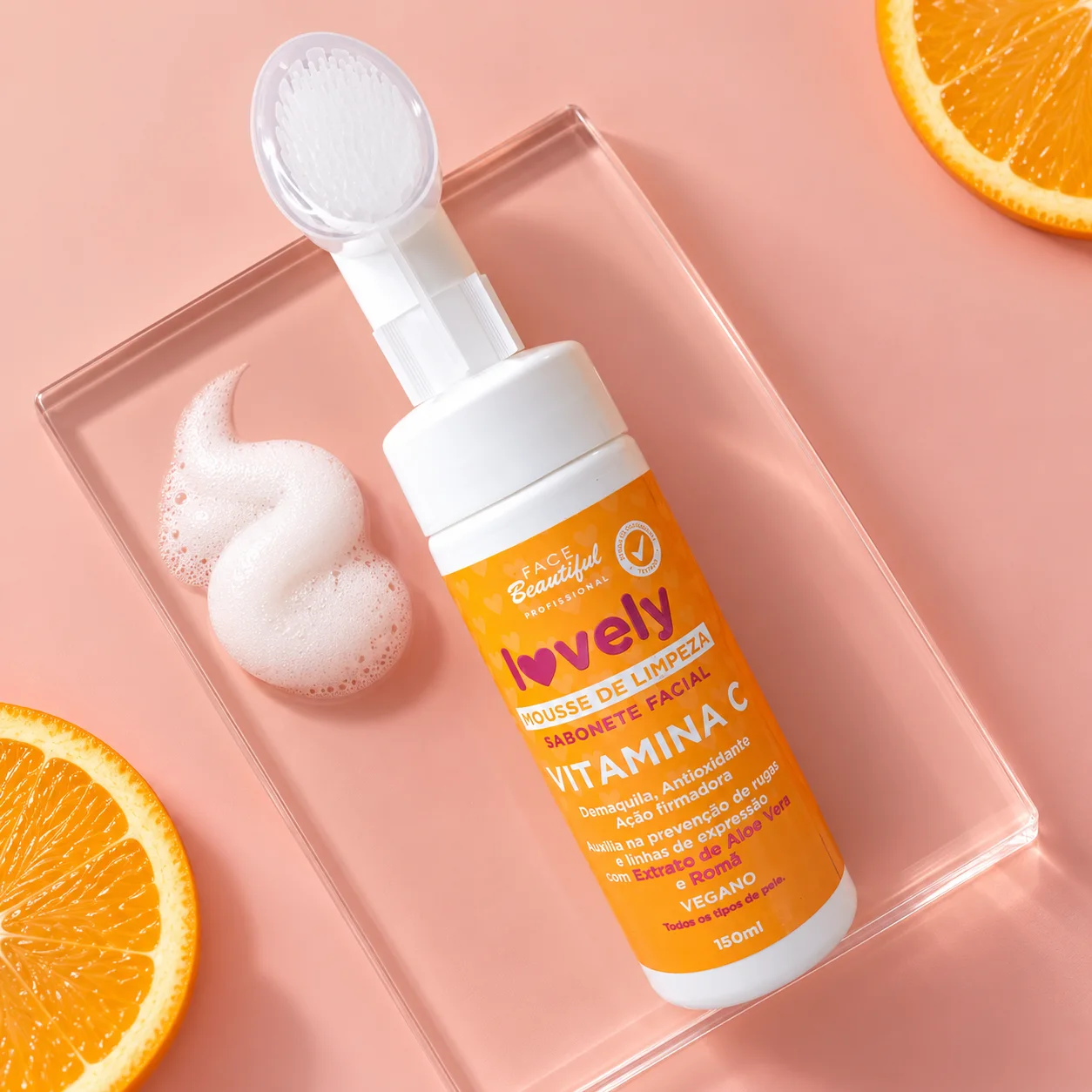 Sabonete Facial Mousse de Limpeza Face Beautiful Vitamina C 150 mL Face Beautiful Vitamina C