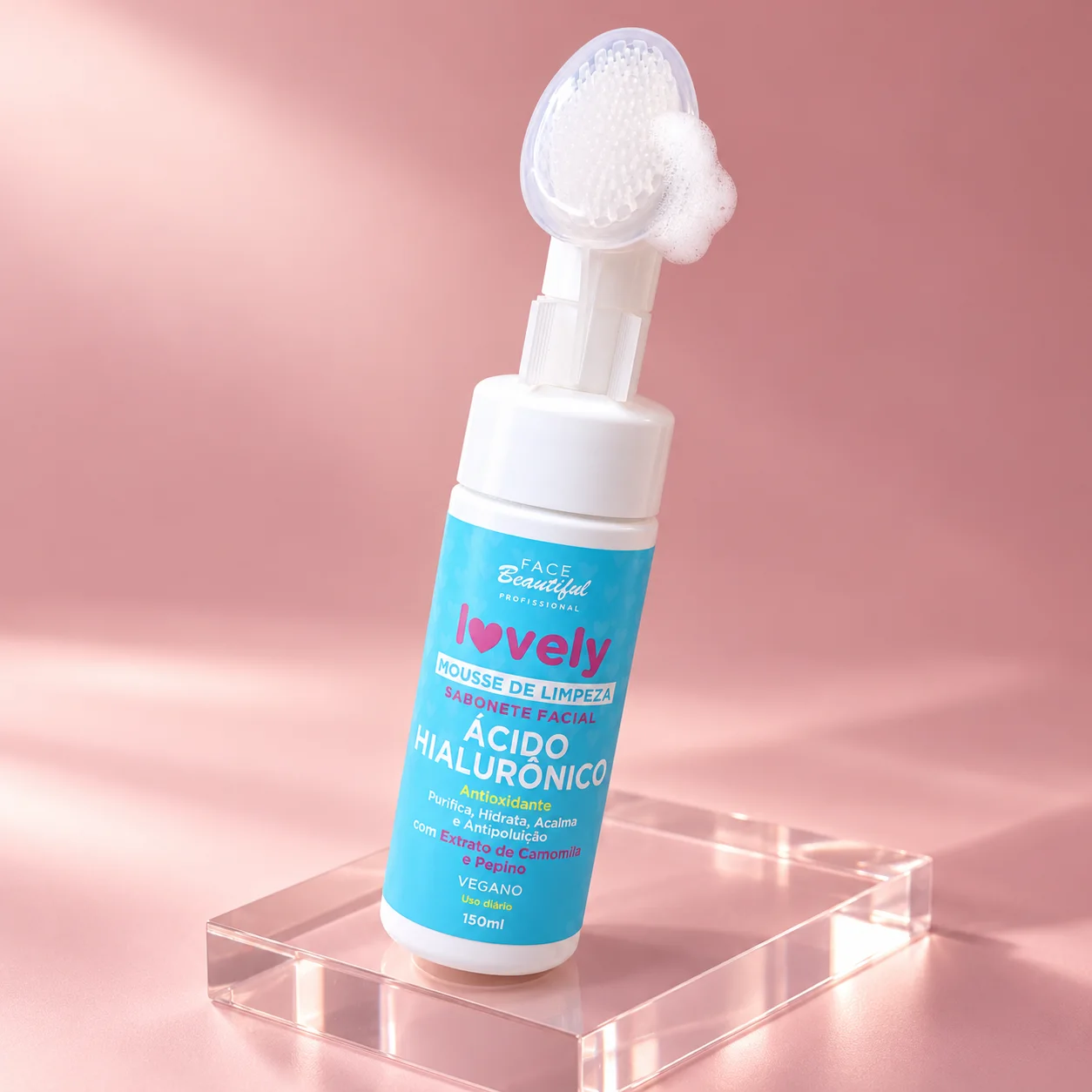 Sabonete Facial Mousse de Limpeza Face Beautiful Ácido Hialurônico 150 mL Face Beautiful Ácido Hialurônico