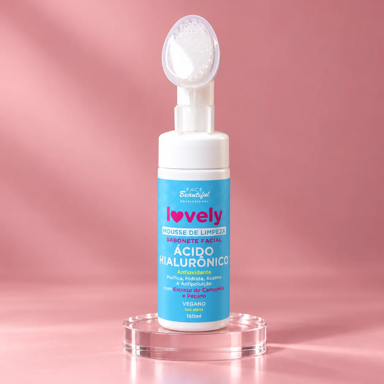 Sabonete Facial Mousse de Limpeza Face Beautiful Ácido Hialurônico 150 mL Face Beautiful Ácido Hialurônico