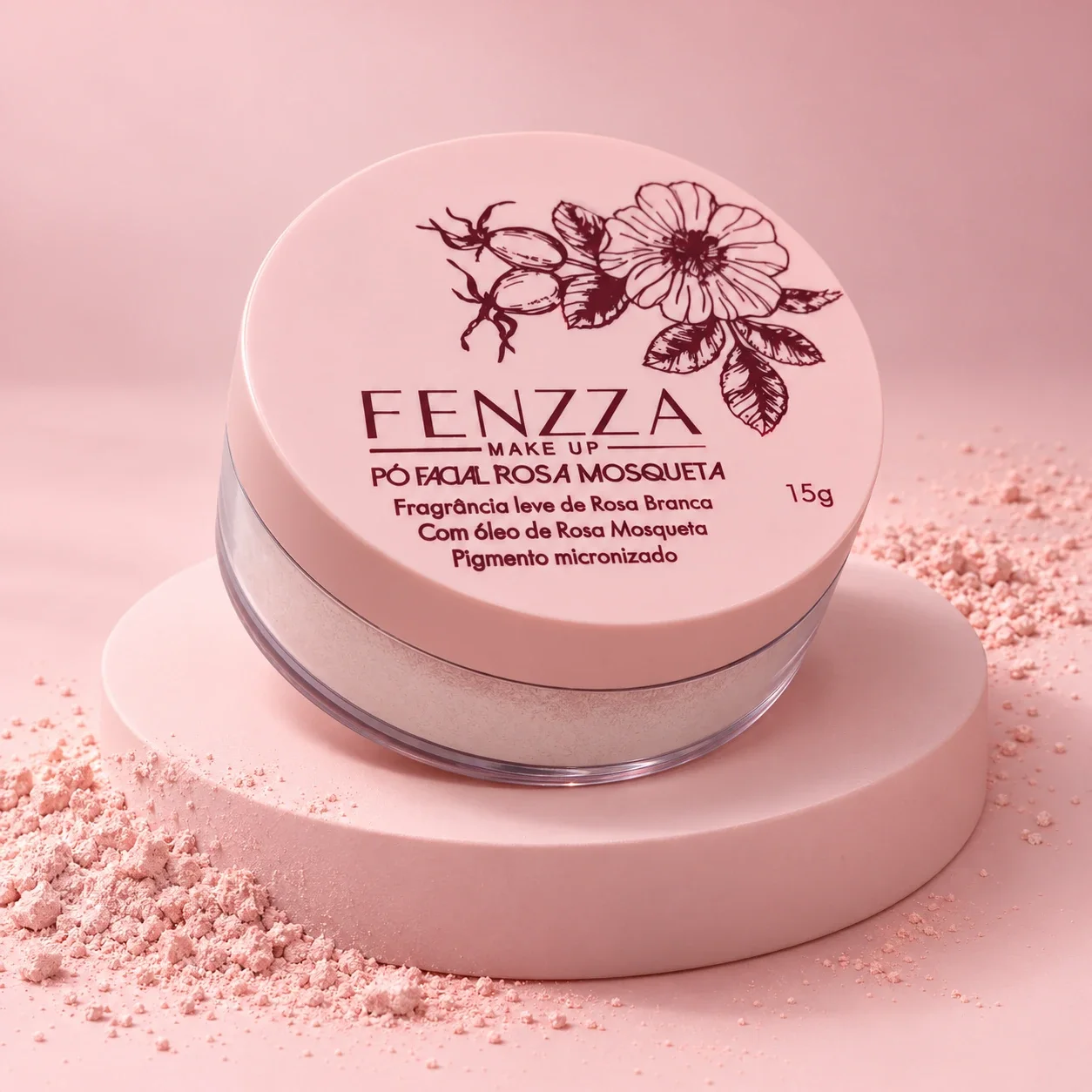 Pó Facial Solto Rosa Mosqueta Fenzza 15 g