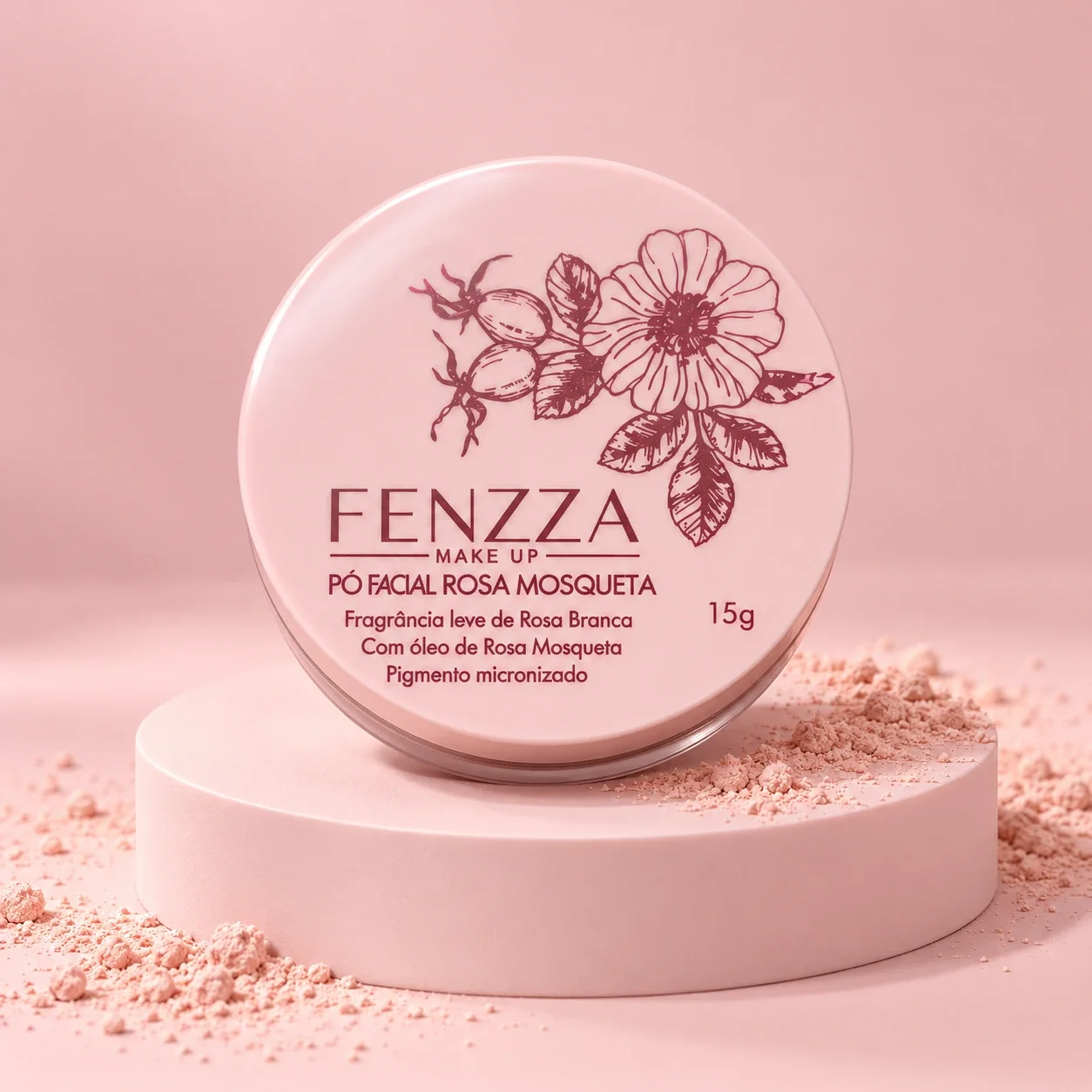 Pó Facial Solto Rosa Mosqueta Fenzza 15 g