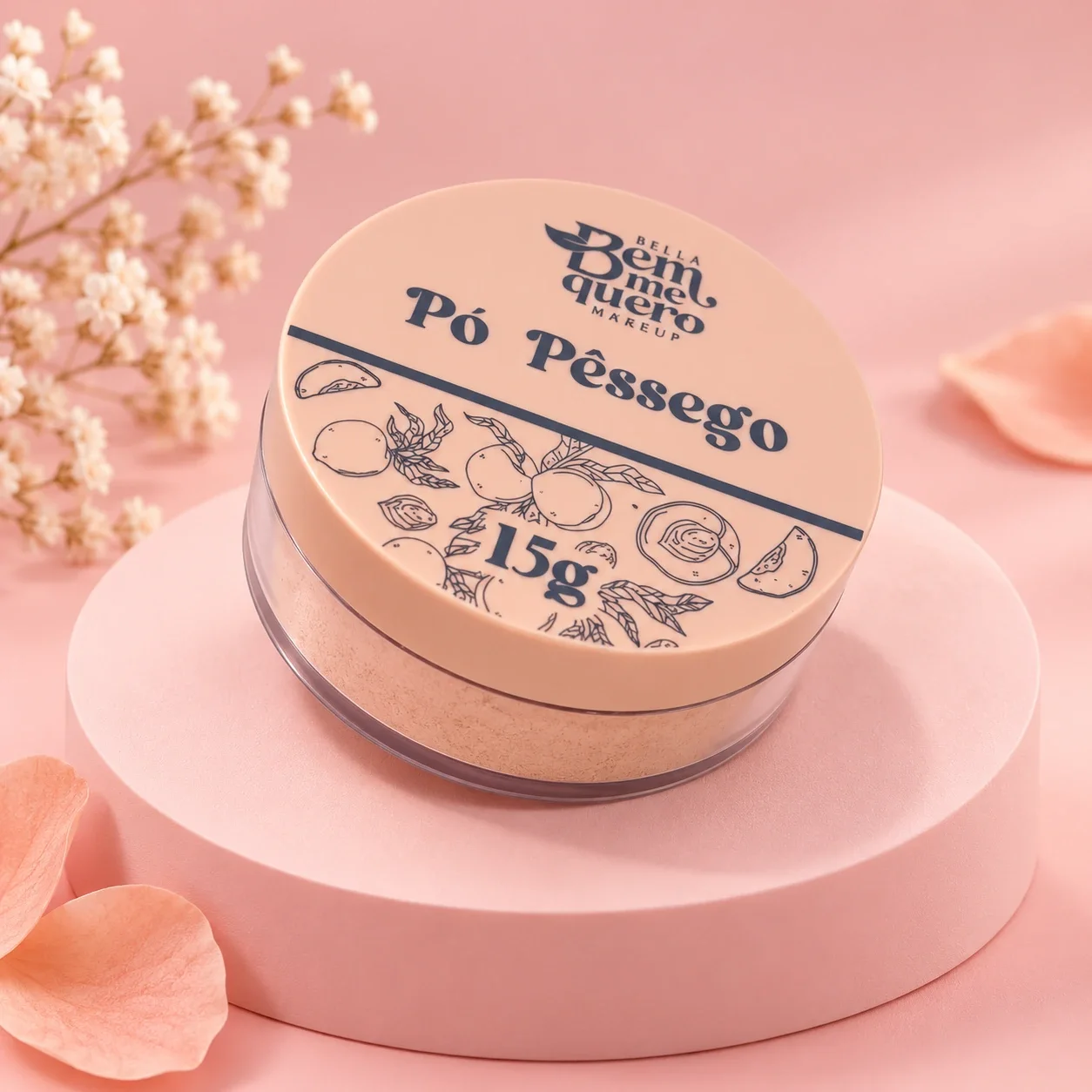 Pó Facial Solto Pêssego Bella Bem Me Quero 15 g